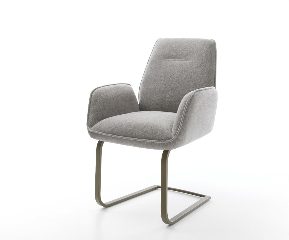 Konzolová jedálenská stolička Zoa-Flex štruktúrovaná látka mäkká sivá