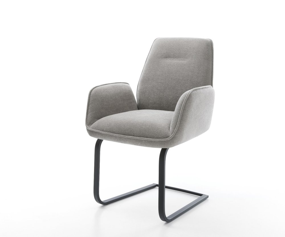 Jídelní židle Zoa-Flex tkanina Měkký šedá jídelní židle plochá