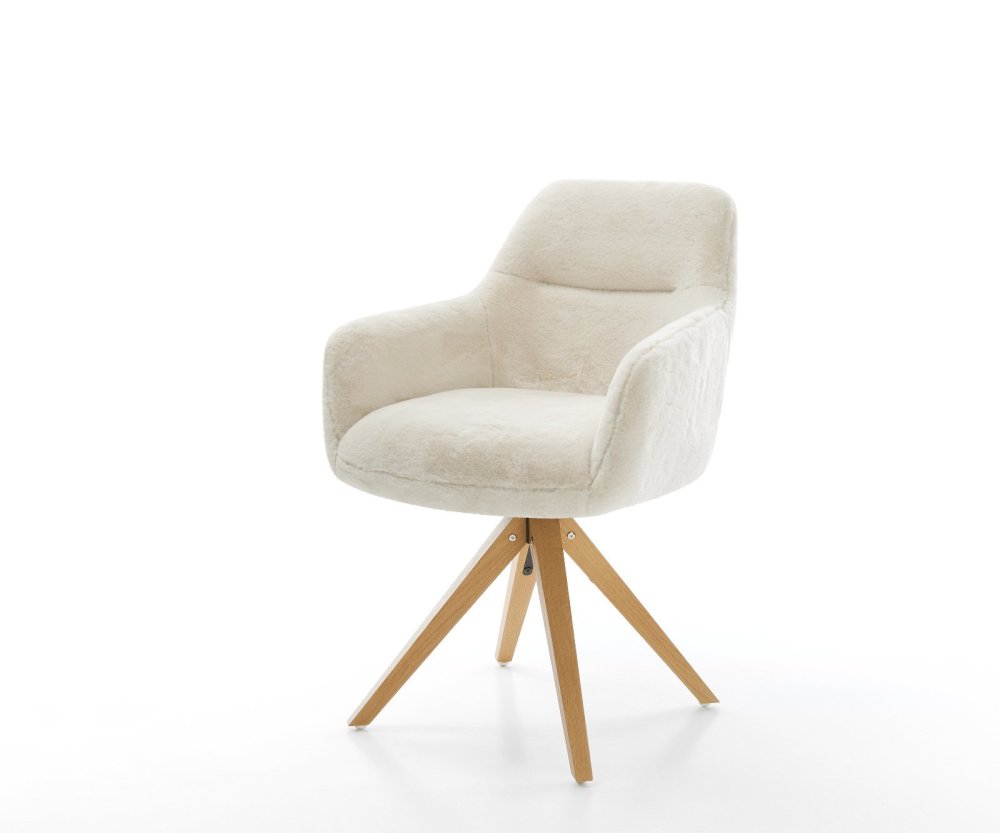 Jedálenská stolička Pejo-Flex plyšový manšester krémovo biela drevená