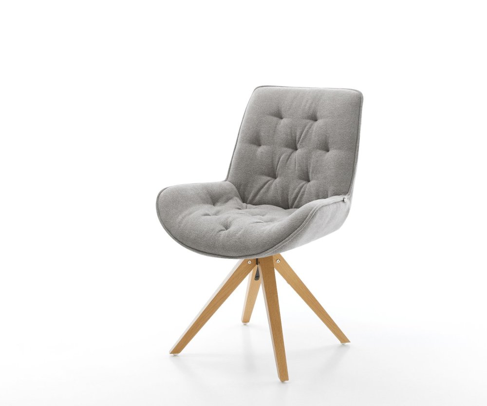 Jídelní židle Taimi-Flex strukturovaná látka Měkký šedá dřevěná