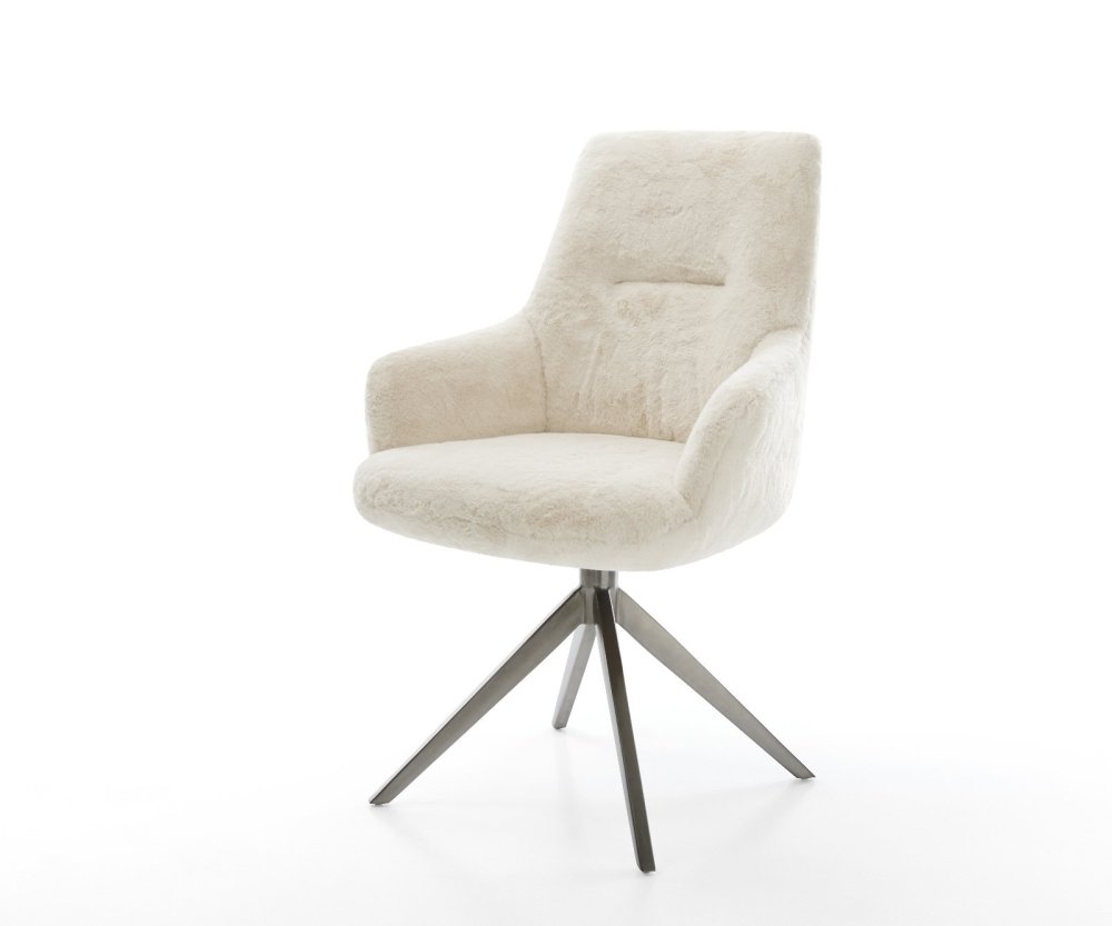 Jedálenská stolička Zelia-Flex s opierkami plyšový manšester krémovo