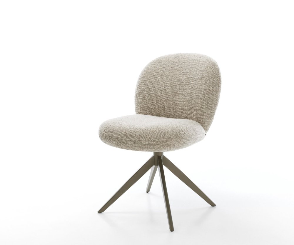 Jedálenská stolička Nube-Flex tkanina mäkká béžová krížová podstava