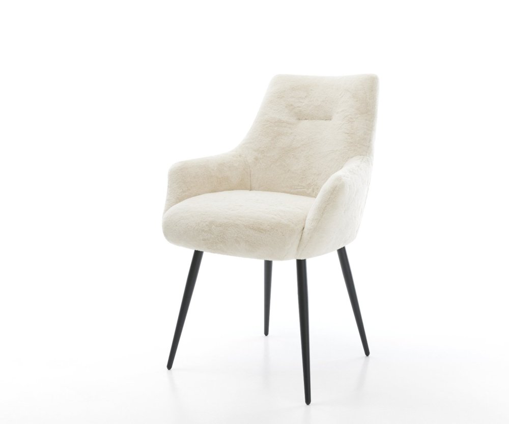 Jedálenská stolička Alja-Flex s opierkami plyšový manšester krémovo