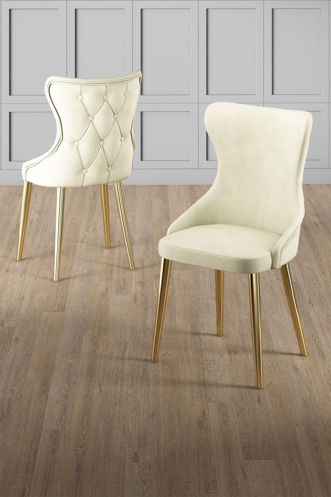 Súprava stoličiek (4 kusy) Alpa - Cream, Gold