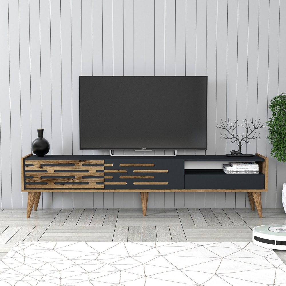 TV stolík Valensiya - Walnut, Anthracite