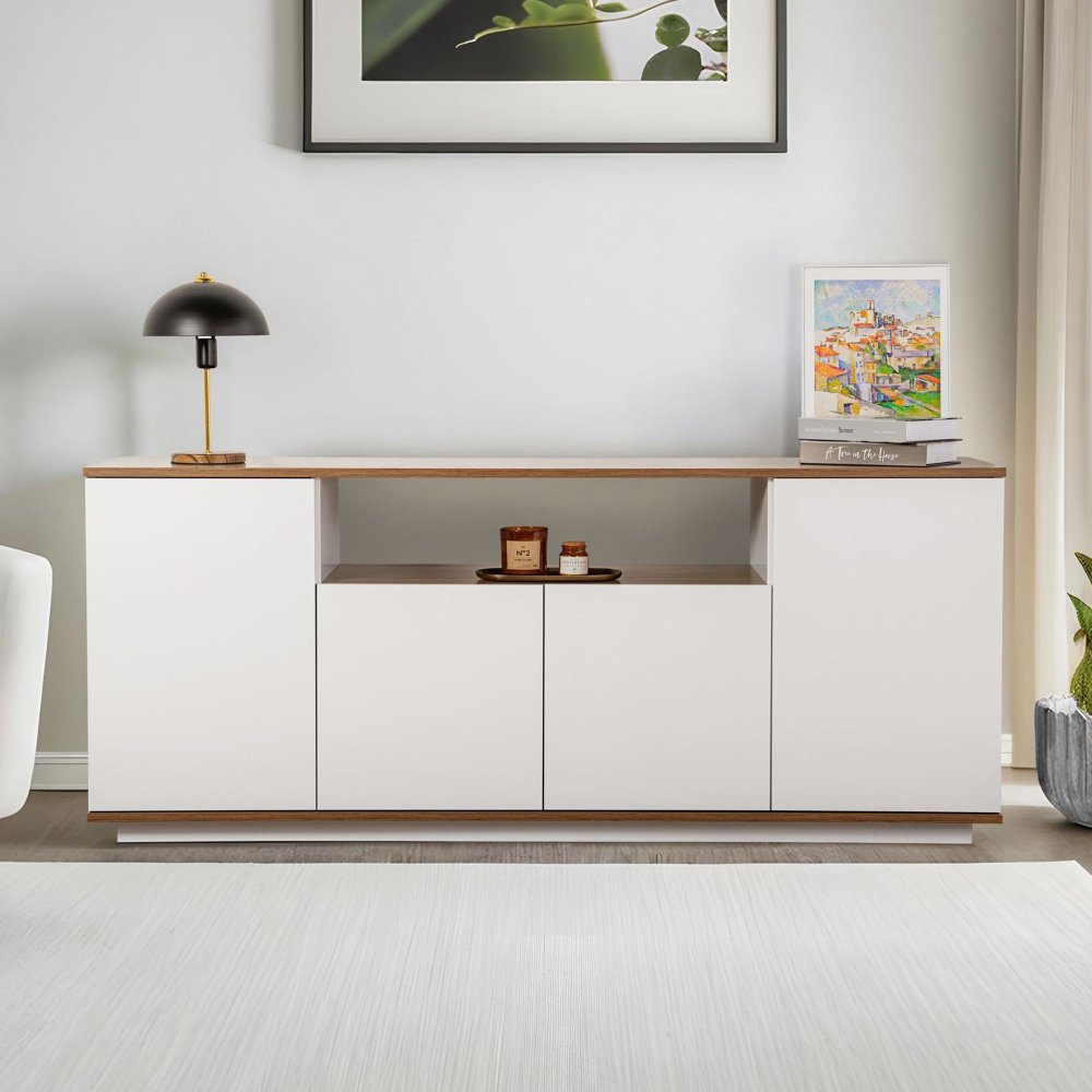 Konzolový stolek Arista - White, Walnut (obrázek 8)