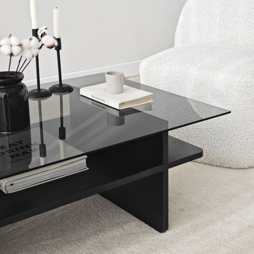Konferenční stolek Saga Rectangle - Black, Fume (obrázek 4)