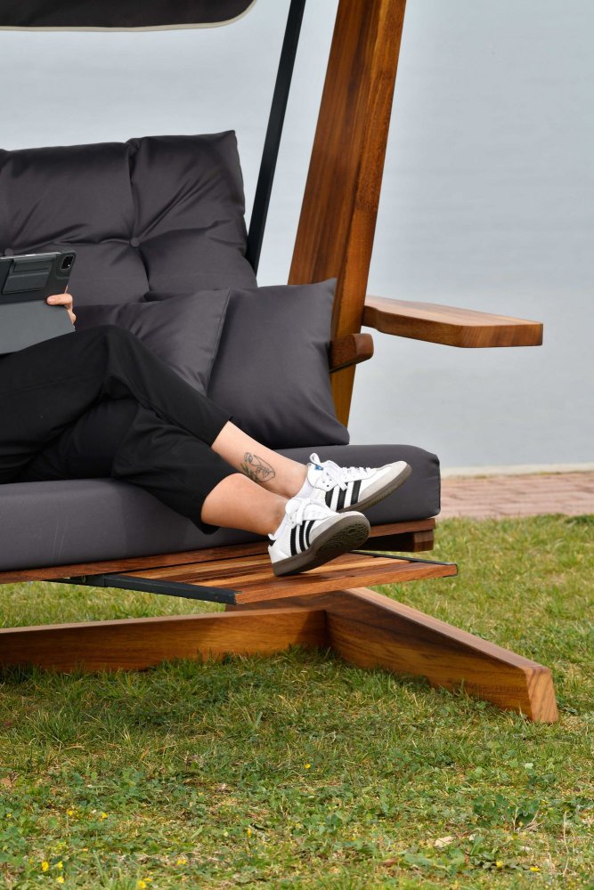 Garden Triple Swing Chair Luna Deluxe 2600 - Anthracite (obrázek 9)