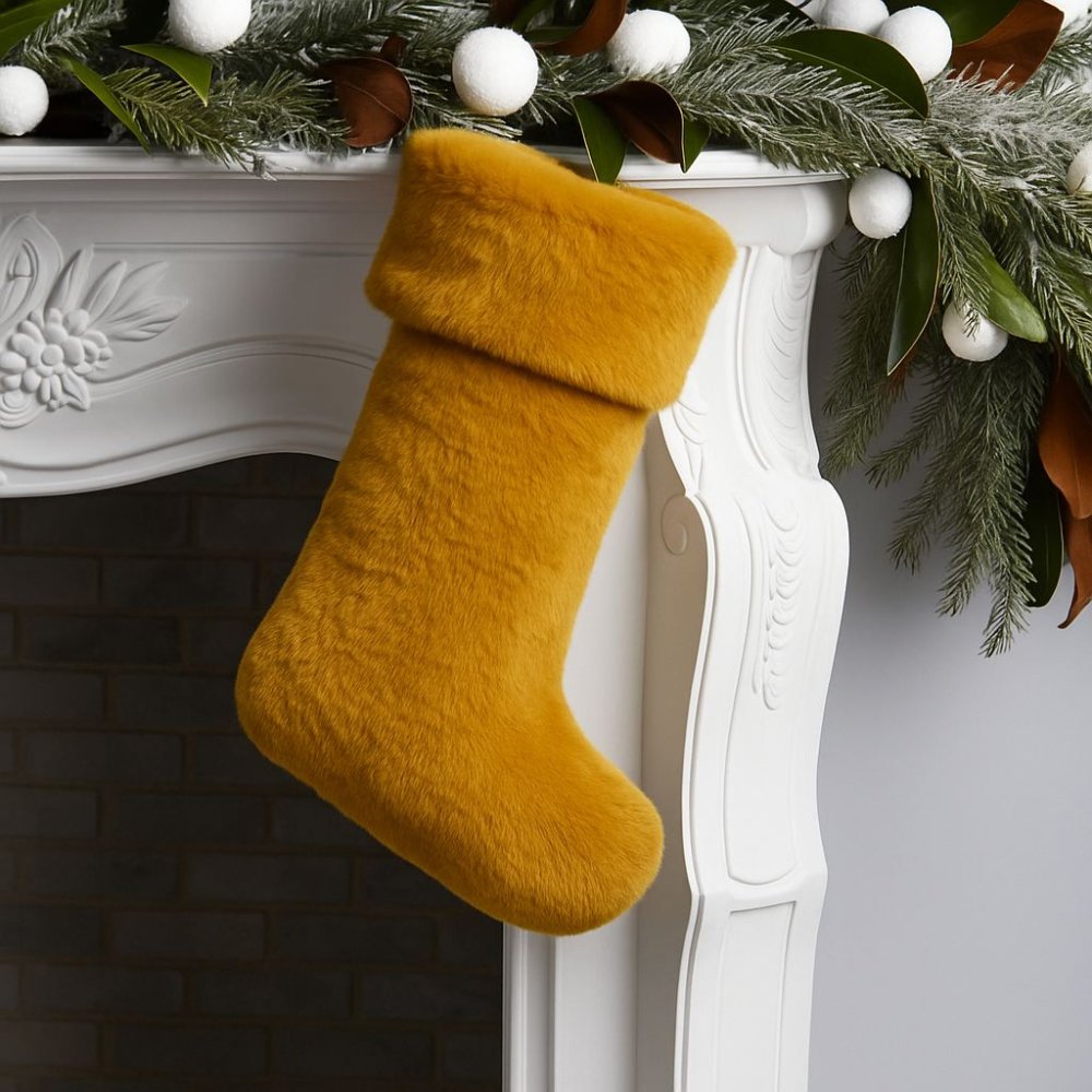 Christmas Stocking Pelush - Mustard