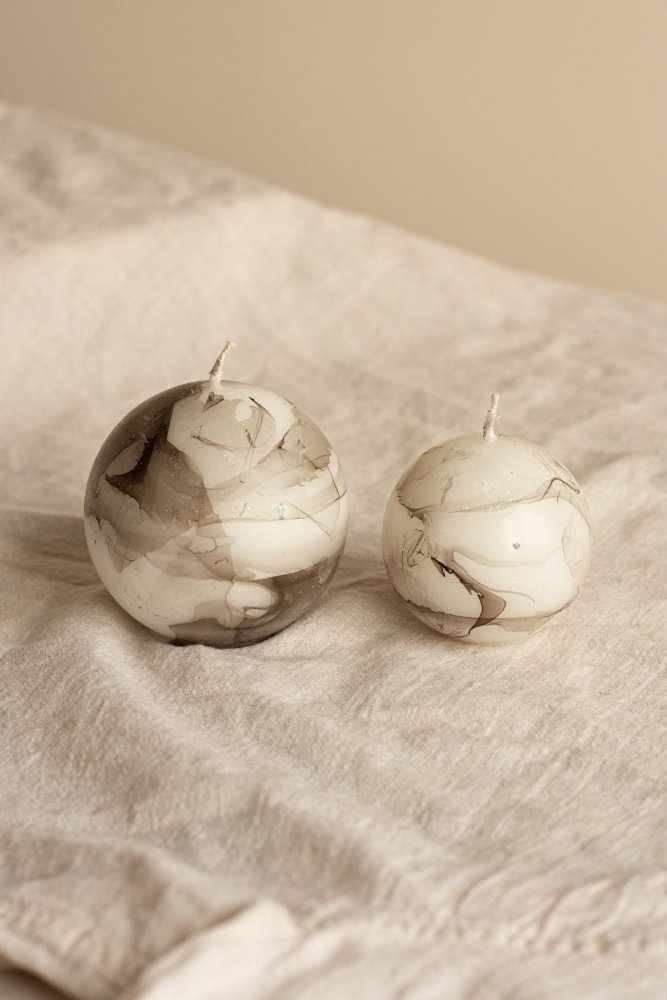 Súprava sviečok (2 kusy) Marble Design - Black