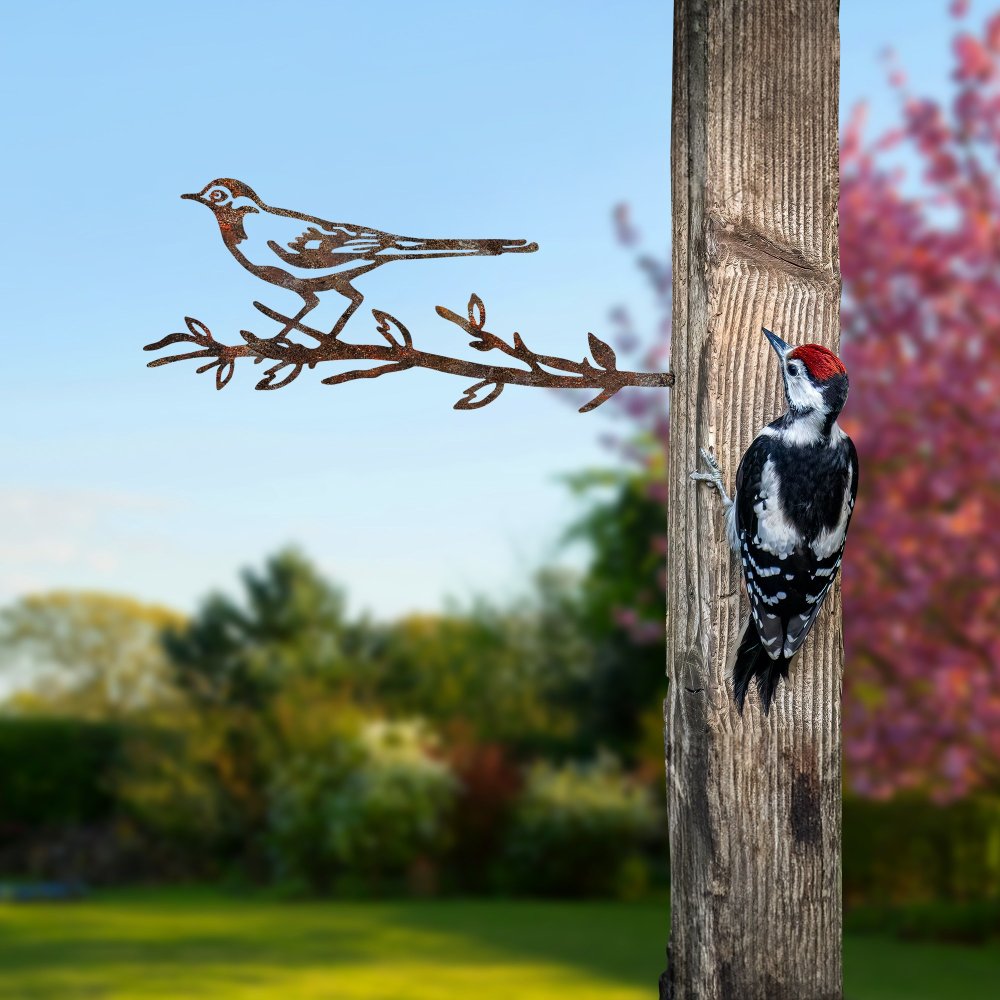 Záhradná dekorácia Bird On The Branch 05 - Brown