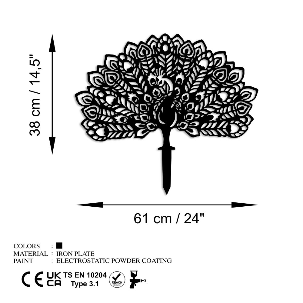 Zahradní dekorace Peacock 01 (obrázek 3)