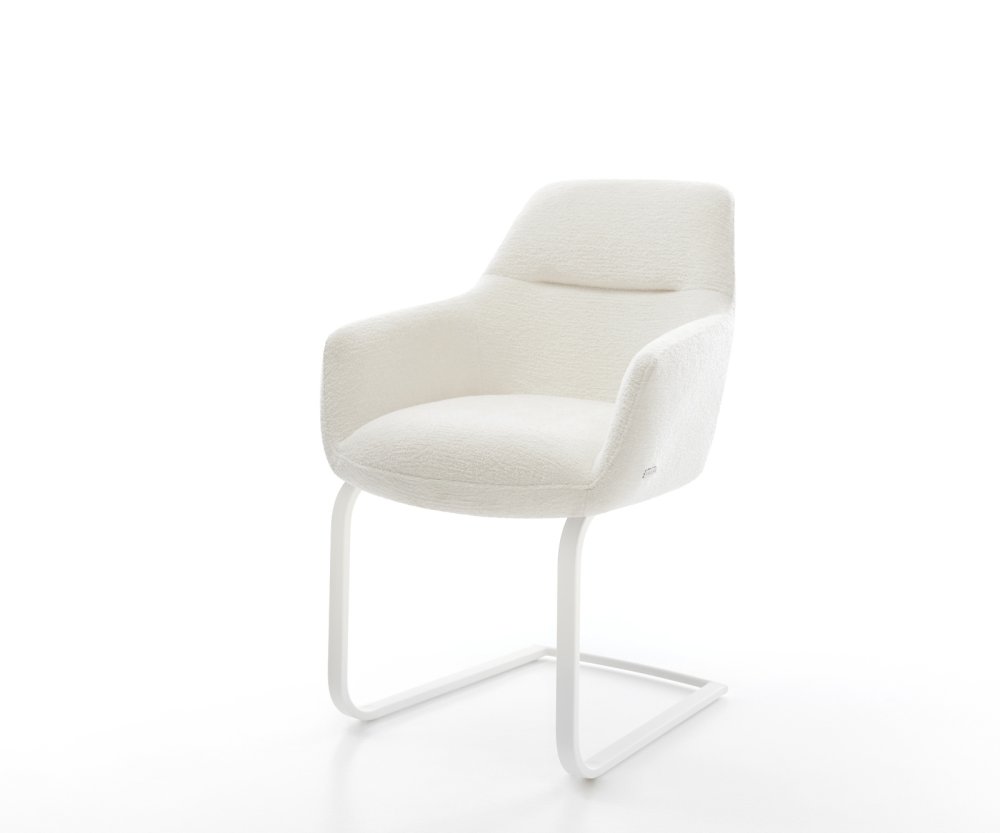 Konzolová jedálenská stolička Pejo-Flex bouclé mäkký béžová konzolová