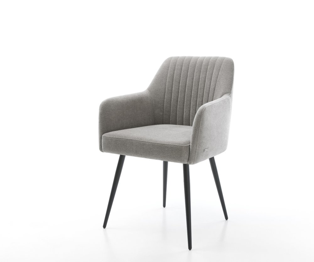 Jedálenská stolička Greg-Flex štruktúrovaná látka mäkký sivá 4-nohá