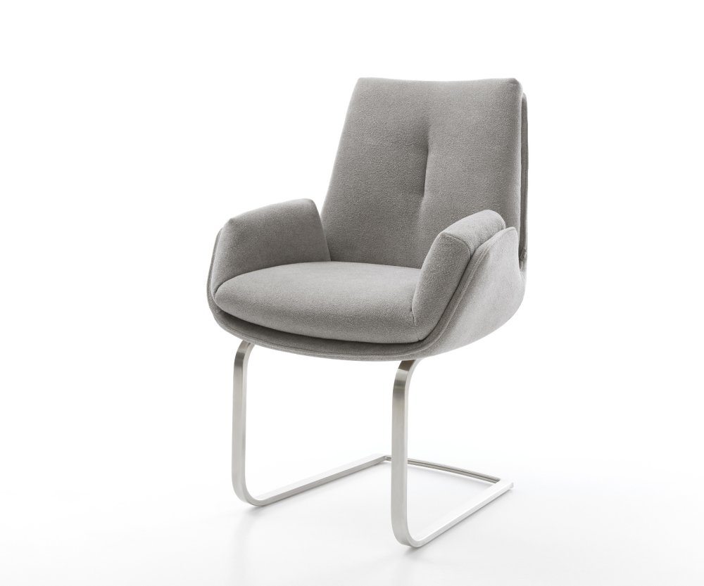 Konzolová jedálenská stolička Clea-Flex texturovaná látka mäkký sivá