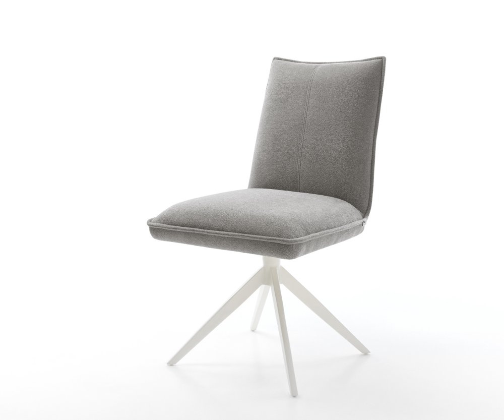 Jedálenská stolička Lelio-Flex štruktúrovaná látka mäkký sivá krížová