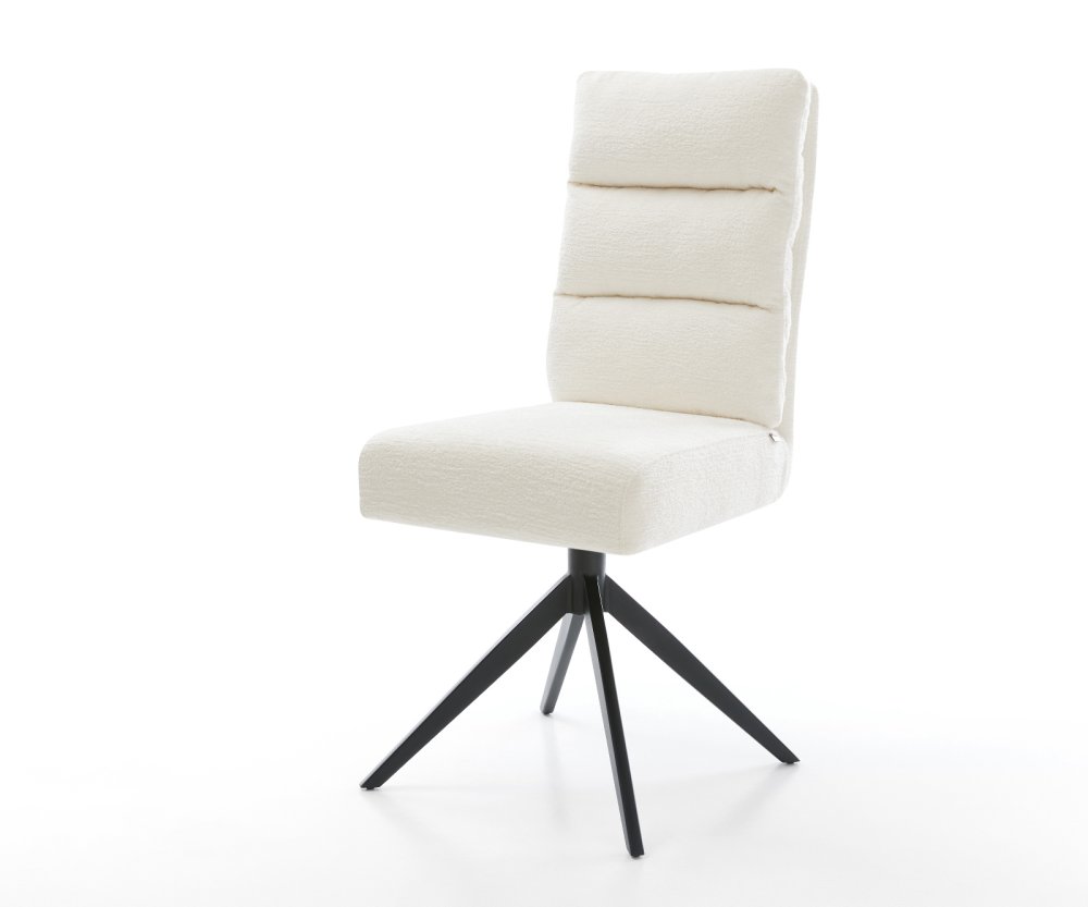 Jedálenská stolička Pela-Flex bouclé mäkký béžová krížová podstava