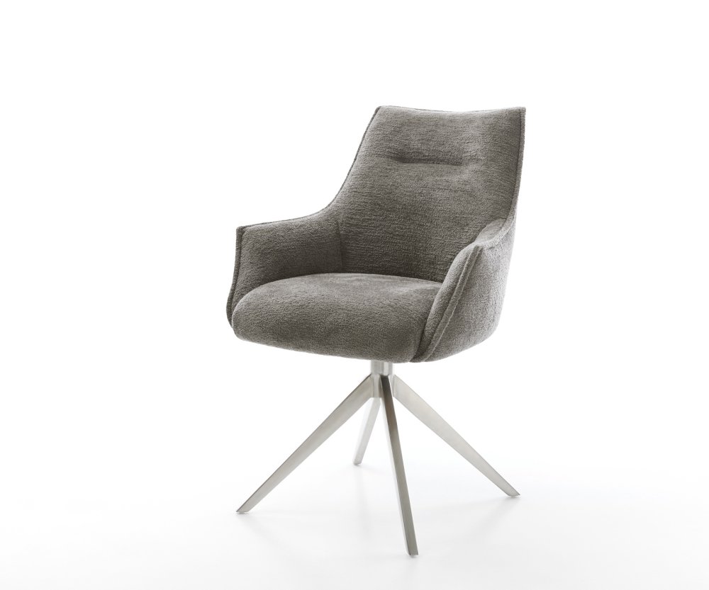 Jedálenská stolička Alja-Flex s opierkami bouclé mäkký tmavobéžová