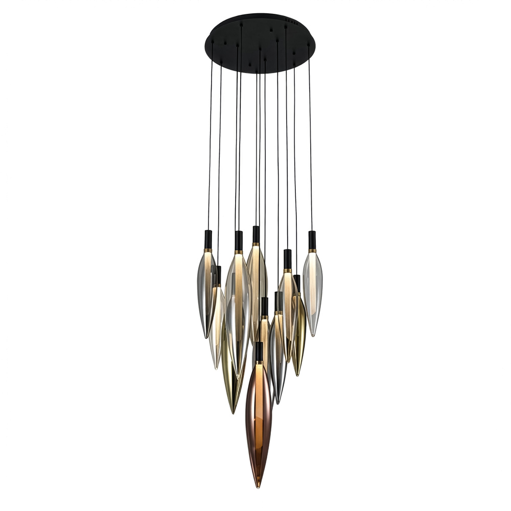 Lampa wisząca Nordic szklane tuby kolorowe do salonu
