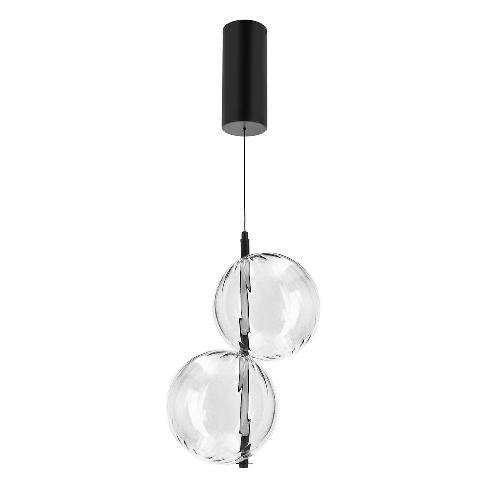 PLAYA lampa wisząca czarny 10W LED 3000K klosz bezbarwny