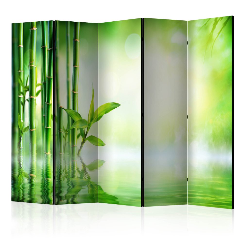 Paraván Green Bamboo Dekorhome 225x172 cm (5-dílný),Paraván Green Bamboo Dekorhome 225x172 cm (5-díl