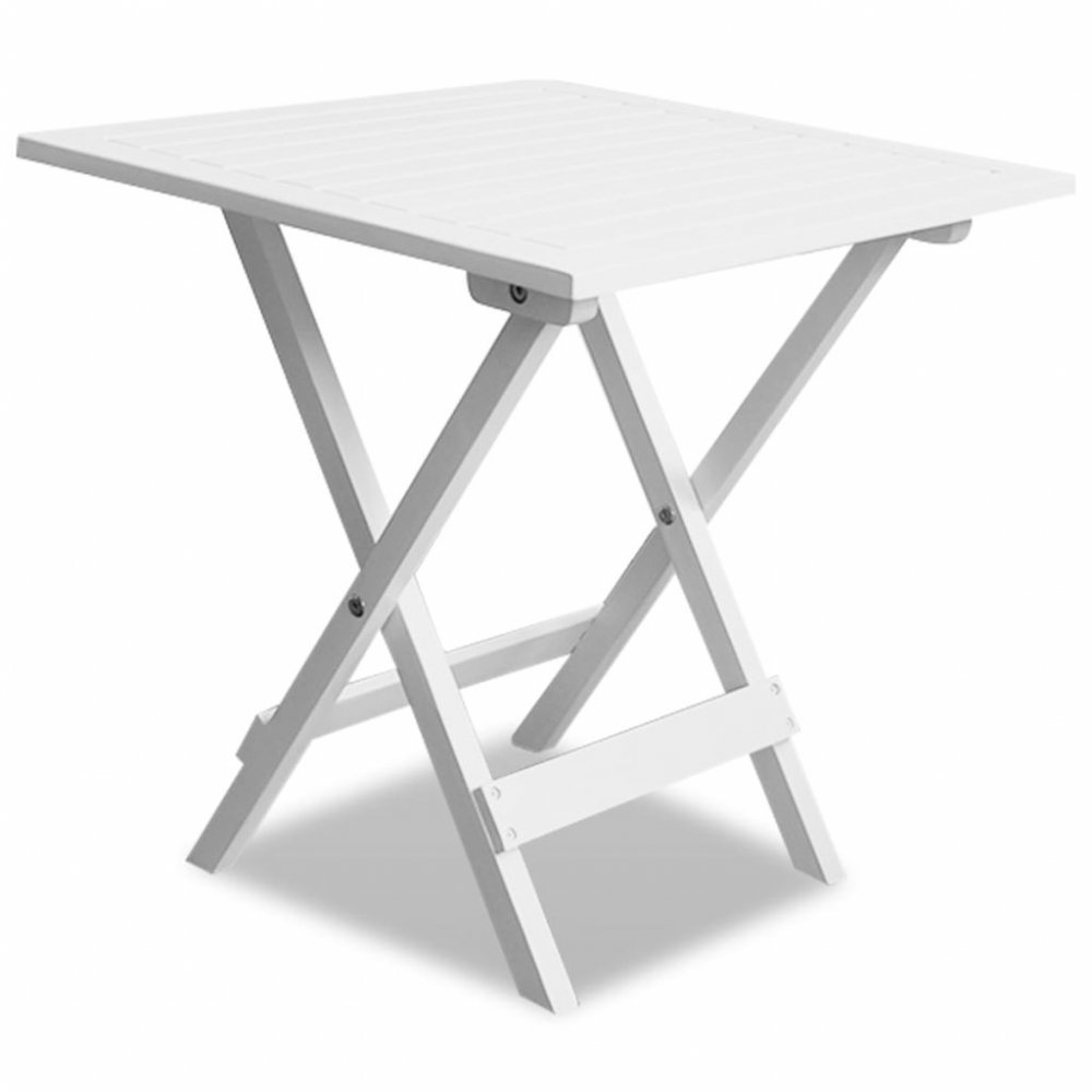 Zahradní stolek z akáciového dřeva bílý Dekorhome