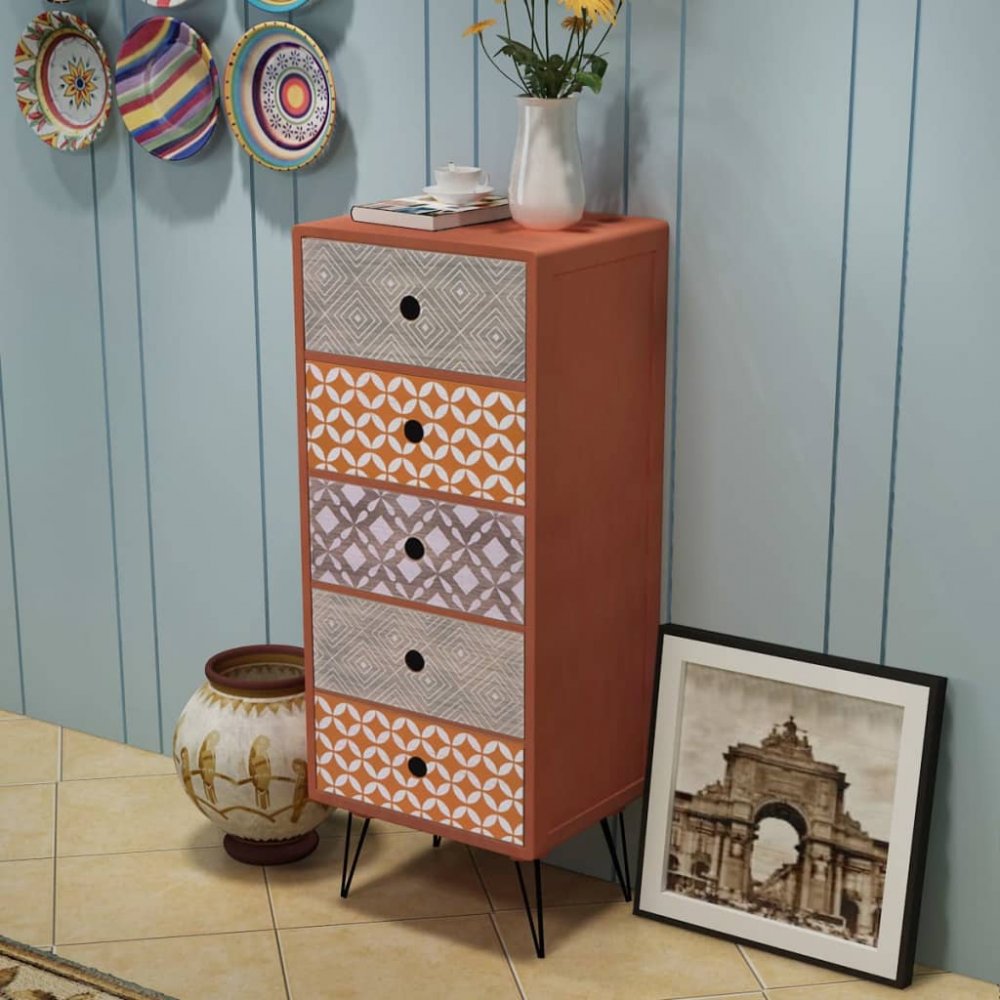 Komoda s 5 zásuvkami Dekorhome Šedá Obrázek