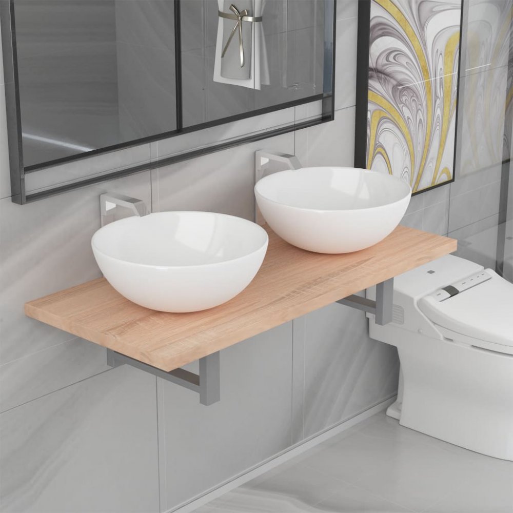 Koupelnový set 3 ks Dekorhome Dub Obrázek