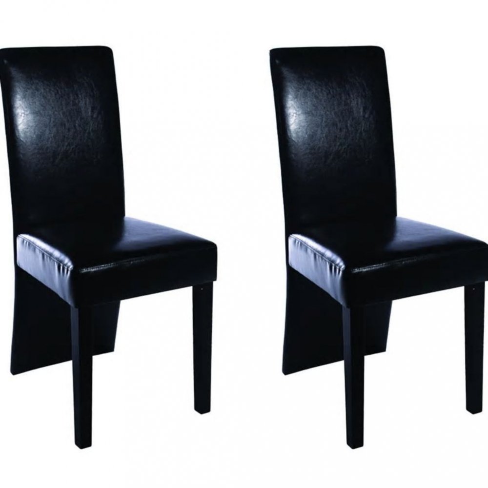 Jídelní židle 2 ks umělá kůže / dřevo Dekorhome Černá,Jídelní židle 2 ks umělá kůže / dřevo Dekorhom