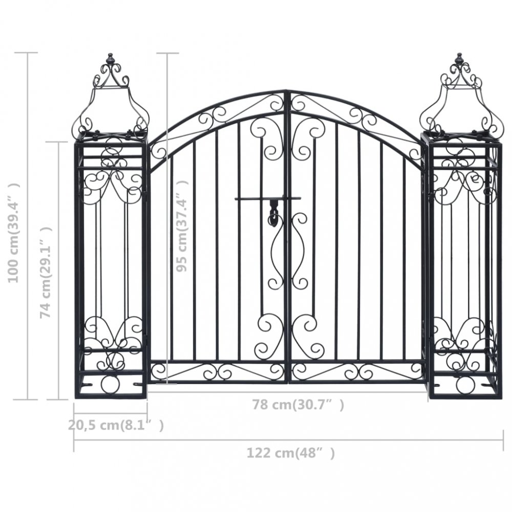 Okrasná zahradní brána kov Dekorhome 100 cm,Okrasná zahradní brána kov Dekorhome 100 cm