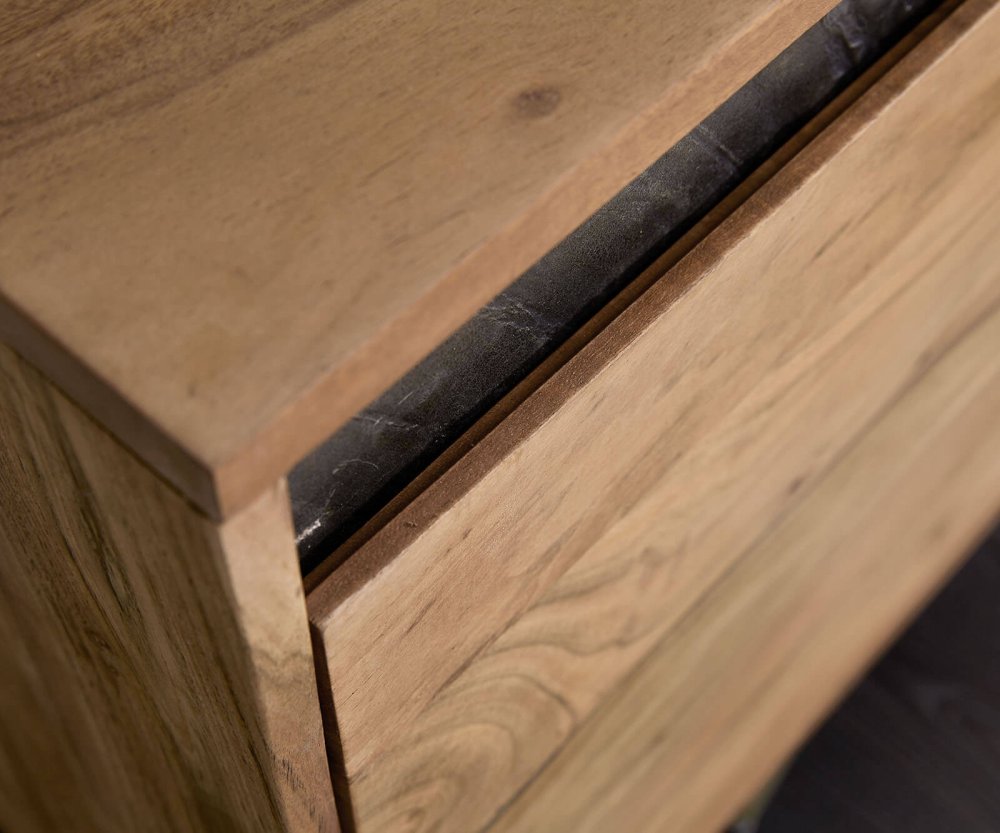 Designový příborník Stonegrace 175 cm přírodní akácie břidlice Obrázek