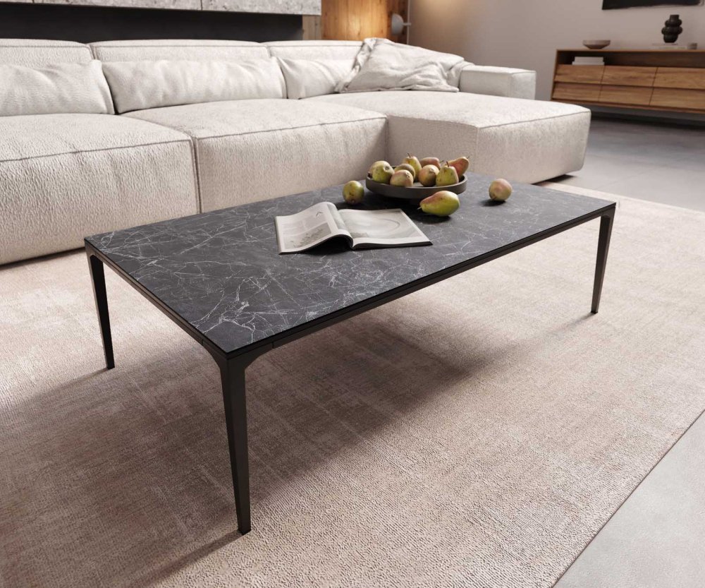 Konferenčný stolík Levente 110x60 cm keramický Laminam®Nero Greco