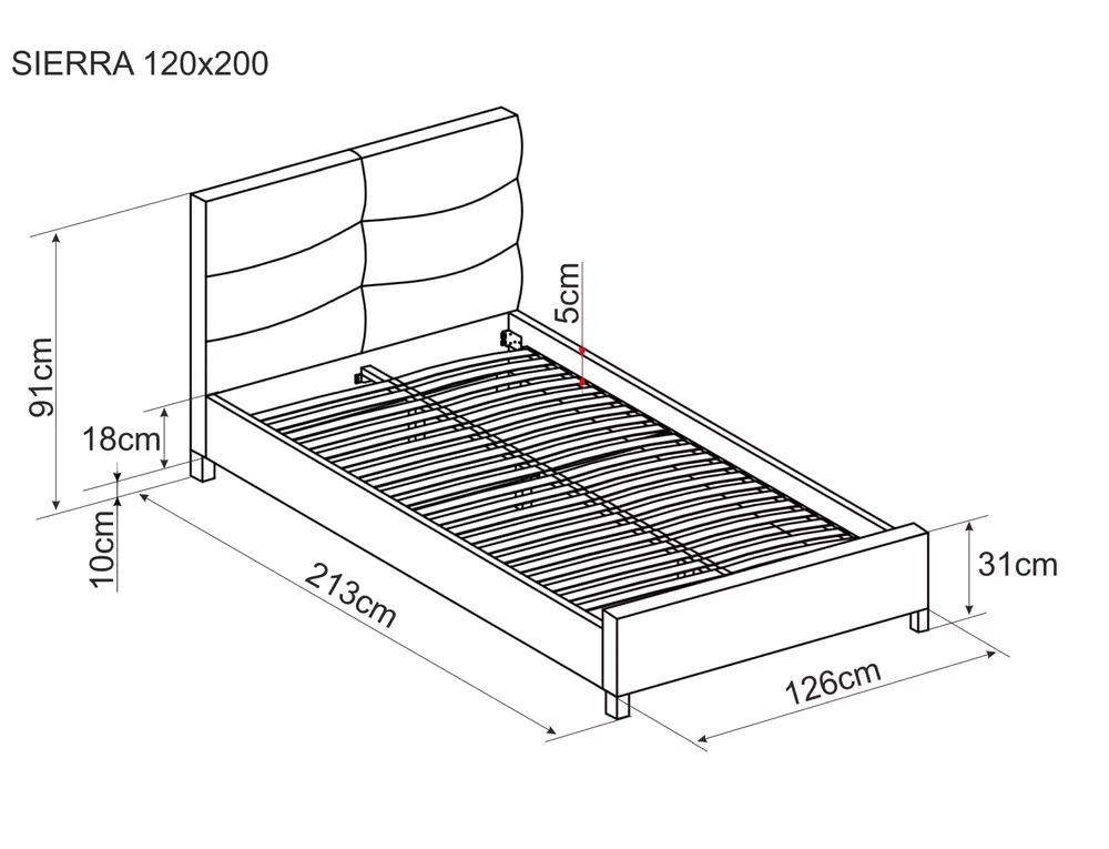 Postel SIERRA 120 Signal Šedá Obrázek