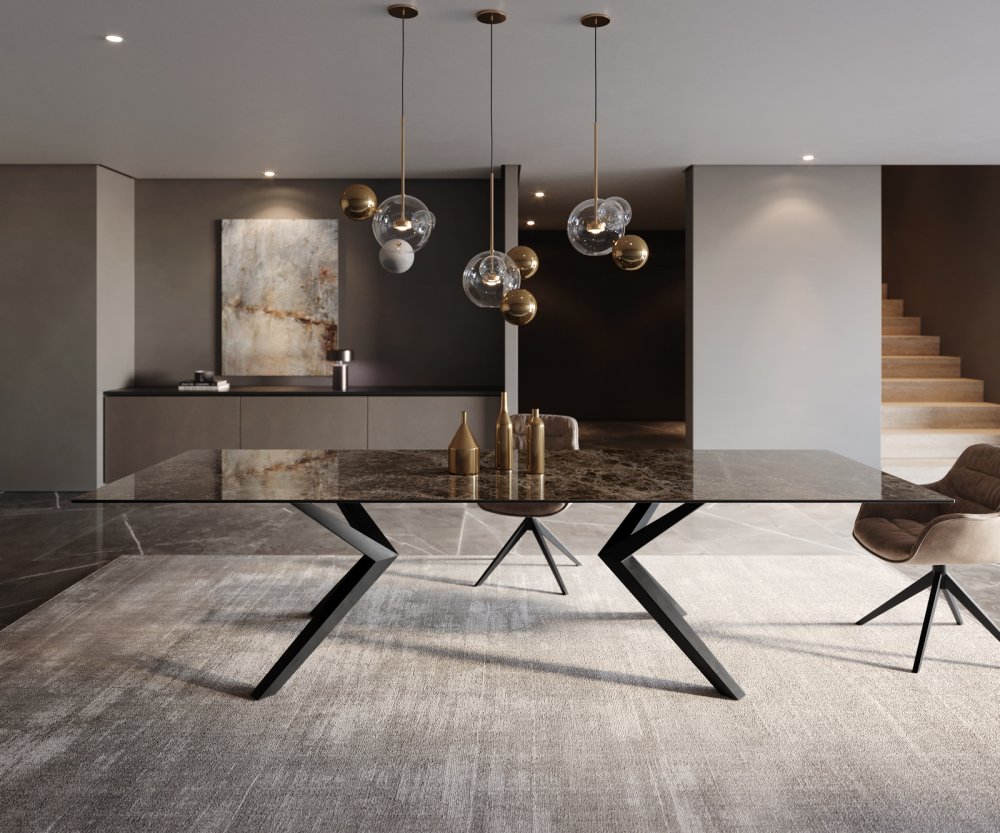 Jedálenský stôl Edge 300x100 keramický Laminam® Emperador Extra