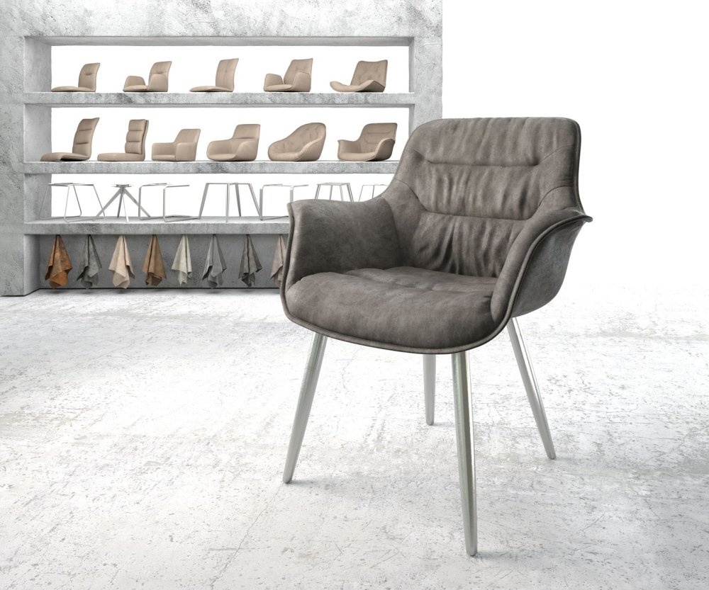 Jedálenská stolička Kaira-Flex antracit vintage kužeľová podnož