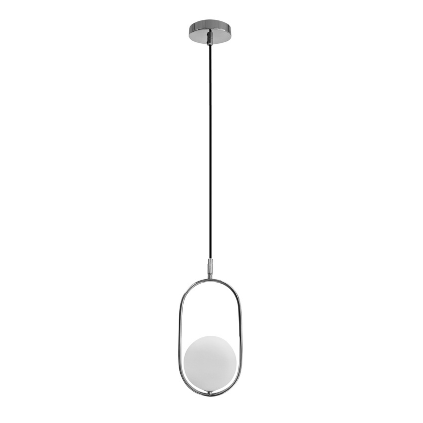 Závesná lampa Cordel chróm 1x20W G9 s bielym tienidlom