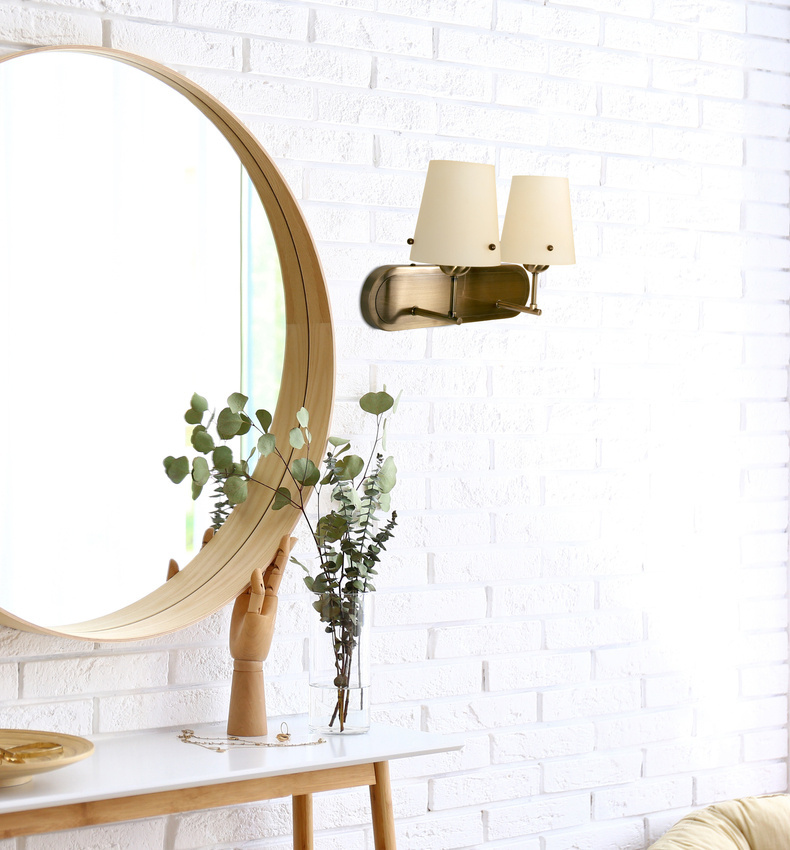 Nástenná lampa Dasti patina 2x60W e27 béžové tienidlo