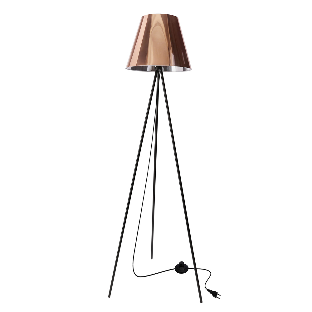 Stojaca lampa PLATINO čierna 1x40W E27 medené tienidlo Stojaca lampa PLATINO čierna 1x40W E27 medené tienidlo