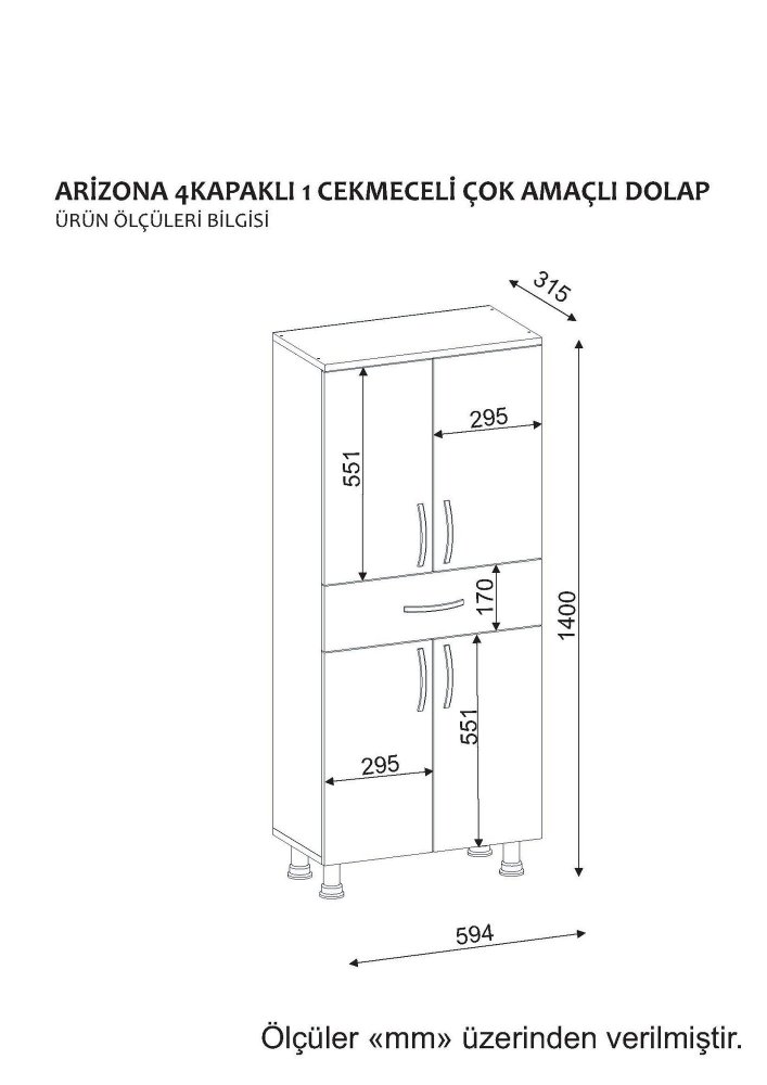 Koupelnová skříňka Arizona 4 Kapak - White (obrázek 3)