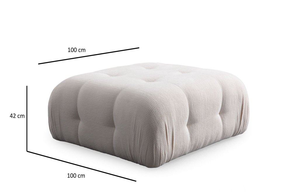 Rohová sedací souprava Amaris 3 Seater With Pouffe - White (obrázek 4)
