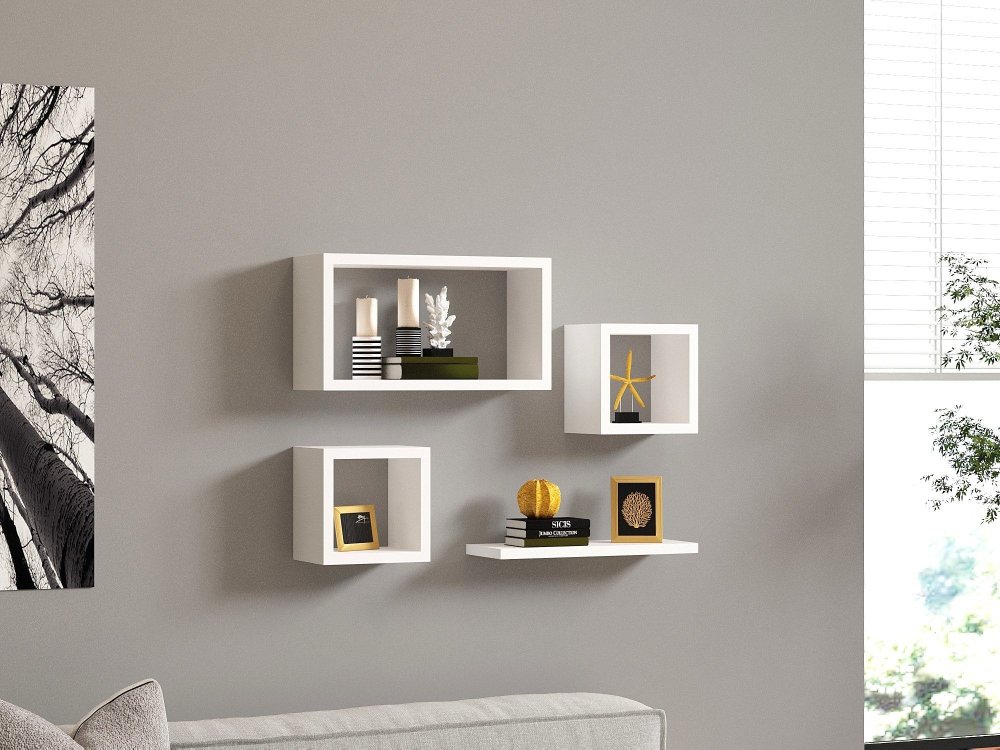 Nástenná polica Babi - White