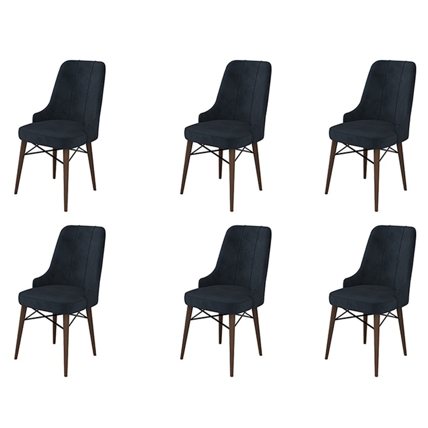 Sada židlí (6 kusů) Pare - Anthracite, Brown (obrázek 2)