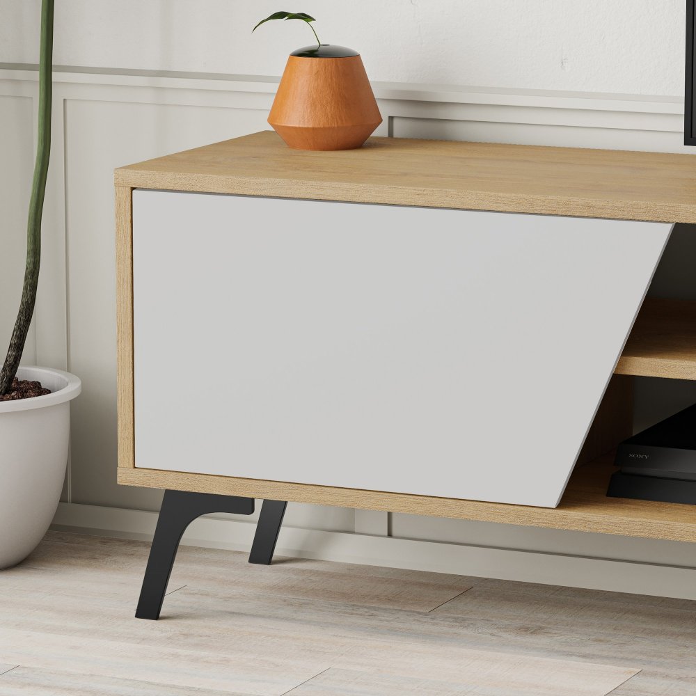 TV stolek Fiona - Oak, White (obrázek 4)