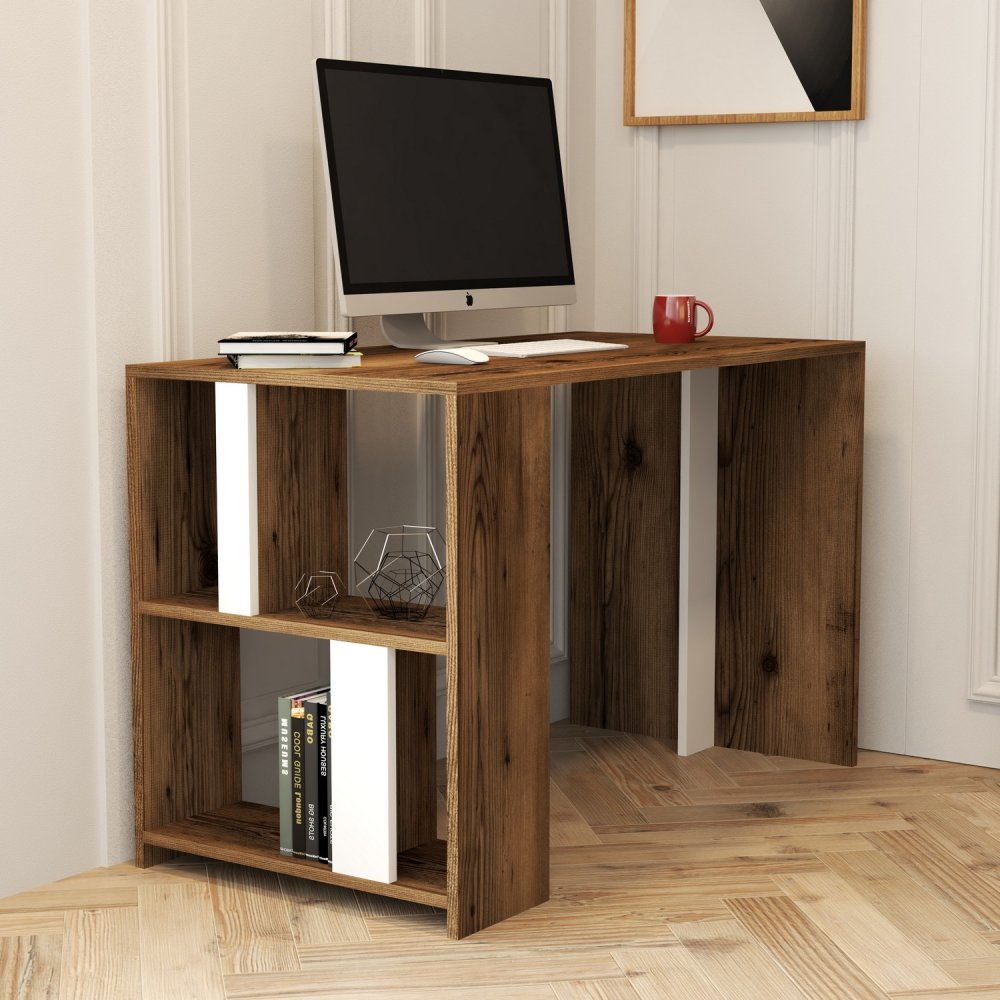 Psací stůl Lima - Walnut, White (obrázek 5)