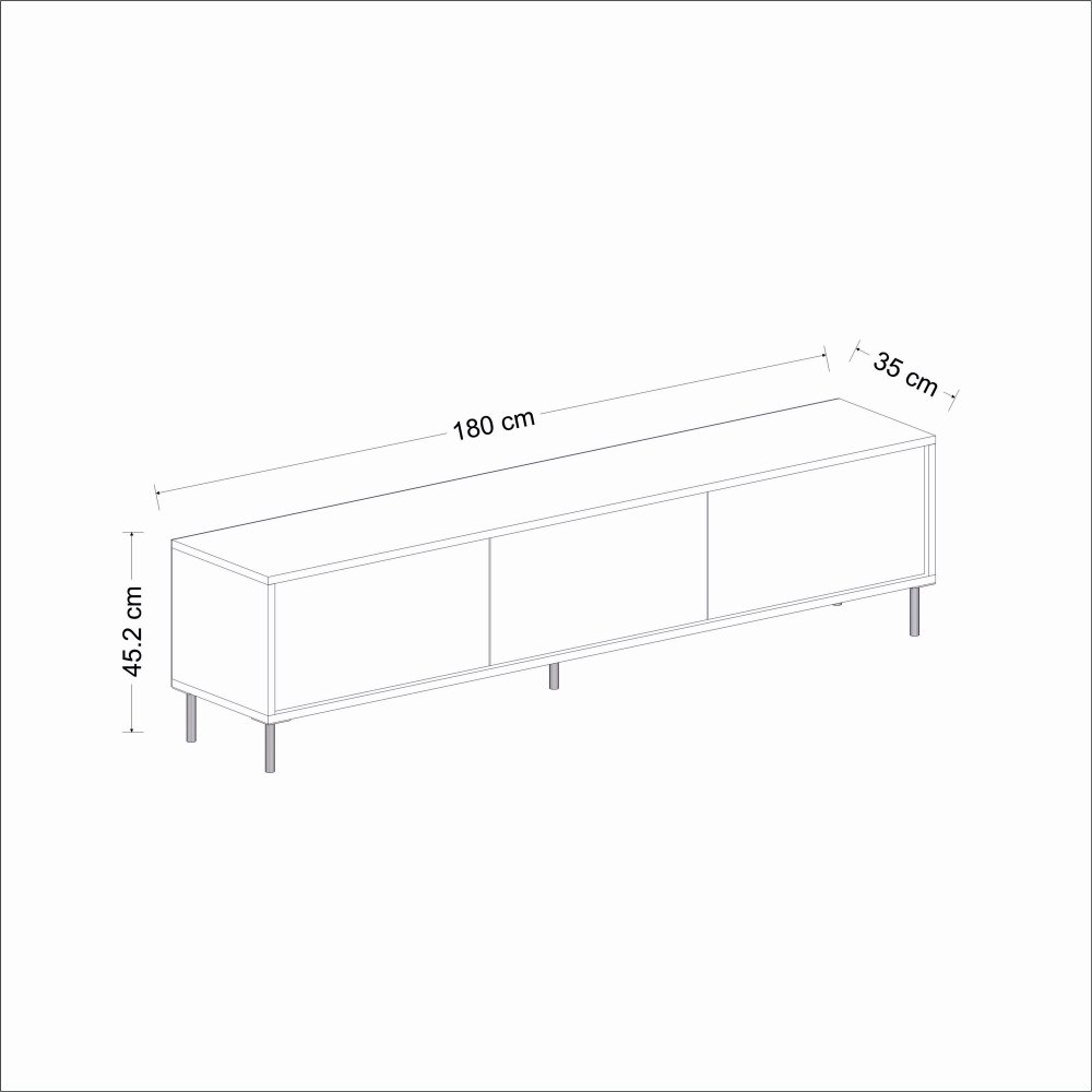TV stolek Imaj - White, Gold (obrázek 3)