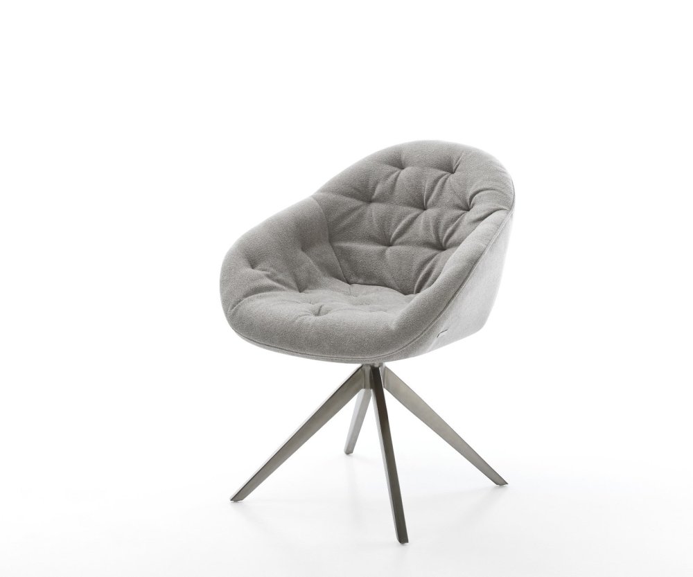 Jedálenská stolička Gaio-Flex texturovaná látka mäkký sivá krížová