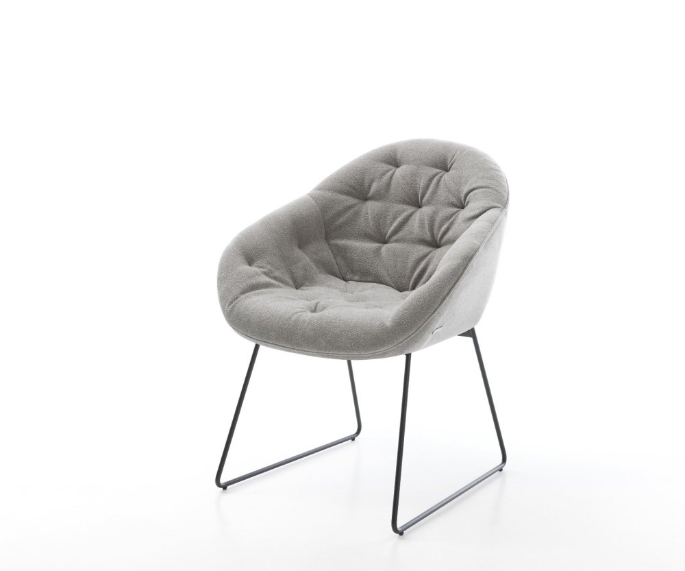 Jedálenská stolička Gaio-Flex štruktúrovaná látka mäkký sivá tenká