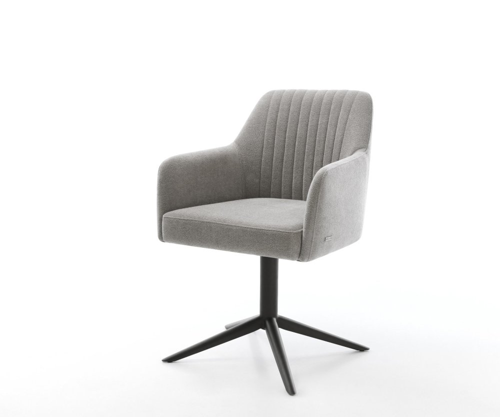 Jedálenská stolička Greg-Flex štruktúrovaná látka mäkký sivá krížová