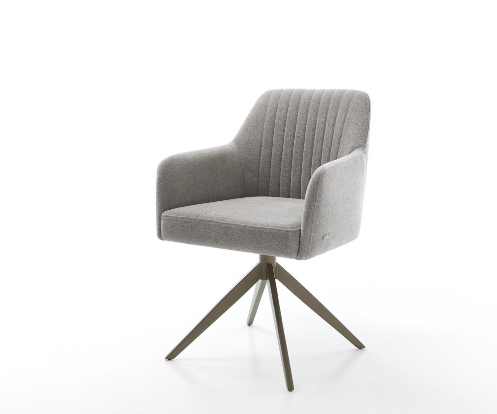 Jedálenská stolička Greg-Flex štruktúrovaná látka mäkký sivá krížová