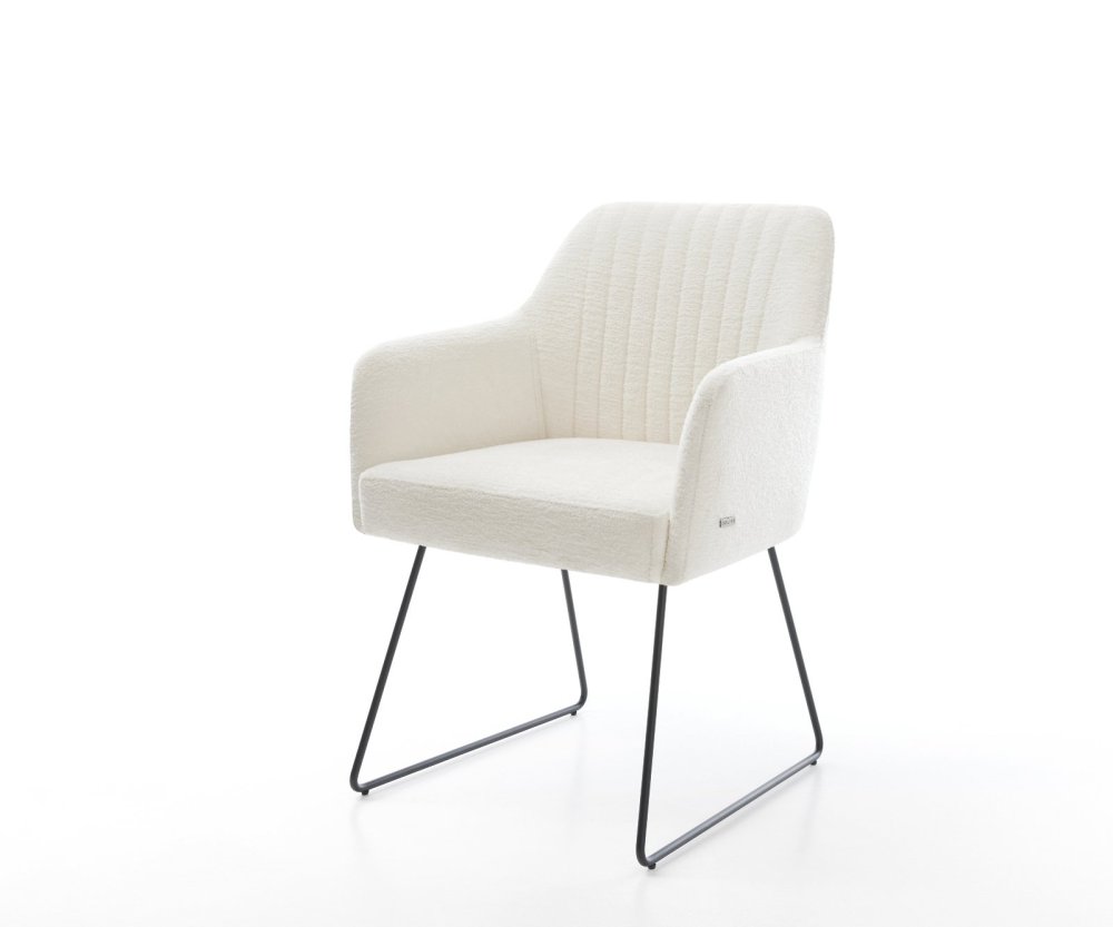 Jedálenská stolička Greg-Flex bouclé mäkký béžová tenká podstava